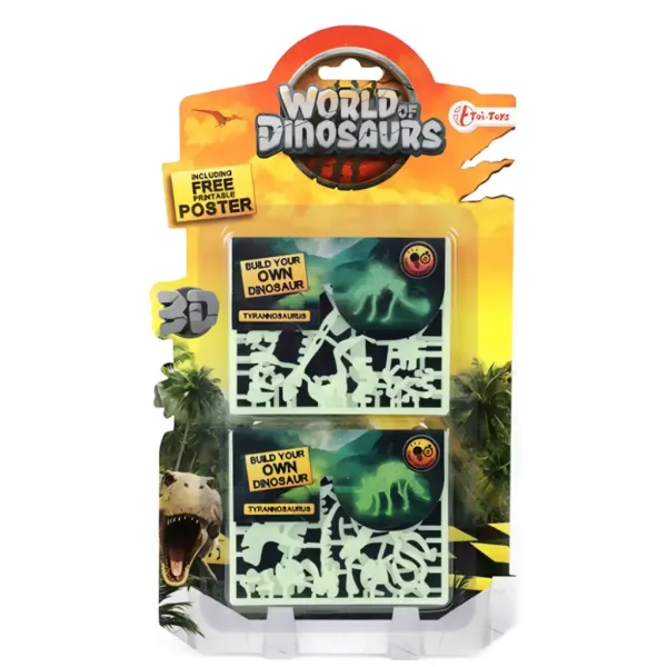 Puzzle 3D fluorescente con dinosauri in diverse varianti 1 pezzo immagine 3
