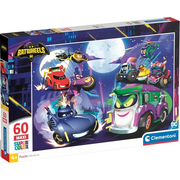 Puzzle Batwheels maxi supercolor da 60 pezzi - Clementoni immagine 1