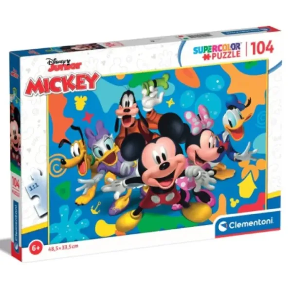 Puzzle Supercolor da 104 pezzi di Mickey Mouse e i suoi amici - Clementoni immagine 1