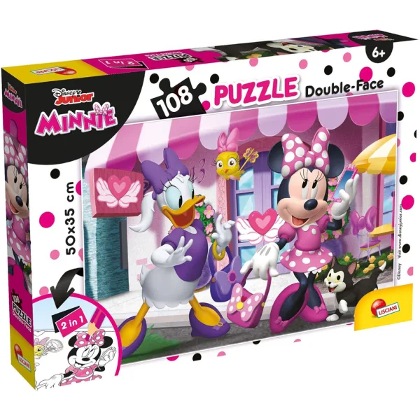 Puzzle e album da colorare Minnie Mouse 2 in 1, 108 pezzi, 50x35 cm - Lisciani immagine 1