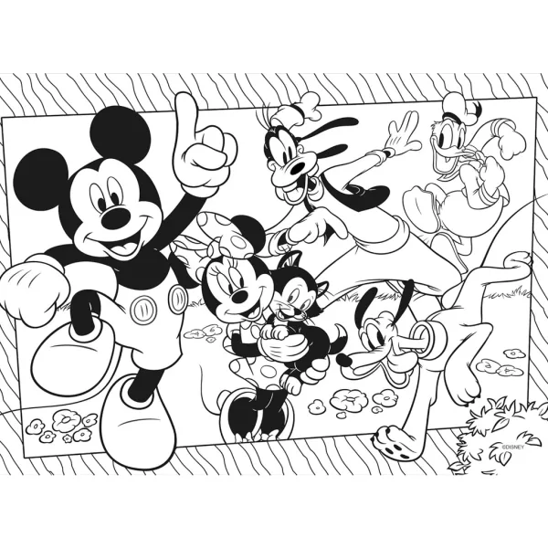 Puzzle e colorabile Eco 2 in 1 da 60 pezzi con Topolino e i suoi amici, 70x50cm - Lisciani immagine 3