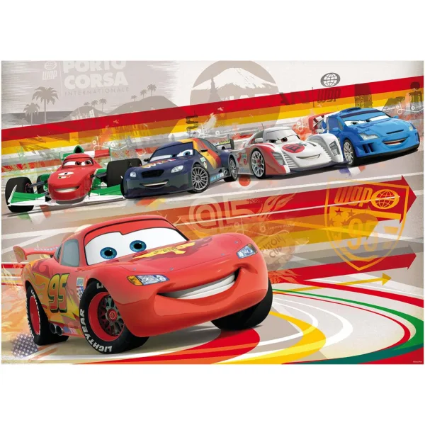 Puzzle e libro da colorare 2 in 1 Cars, 60 pezzi, 50x35 cm - Lisciani immagine 2