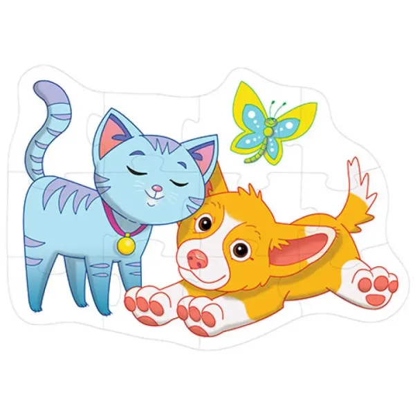 Puzzle gigante da pavimento con cane e gatto, 12 pezzi immagine 2