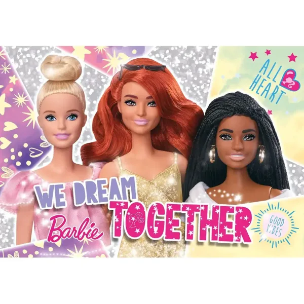 Puzzle glitterato Barbie amici, 60 pezzi, 50x35 cm - Lisciani immagine 2