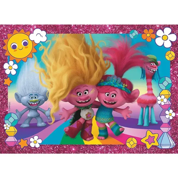 Puzzle glitterato da 100 pezzi Trolls - Trefl immagine 2