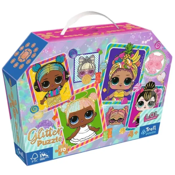 Puzzle glitterato da 70 pezzi con bambole L.O.L colorate - Trefl immagine 1