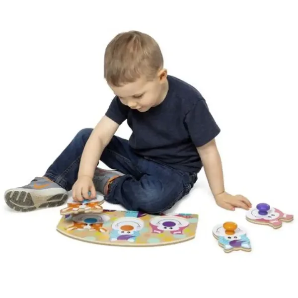 Puzzle in legno con pomelli grandi Fattoria - Melissa & Doug immagine 3