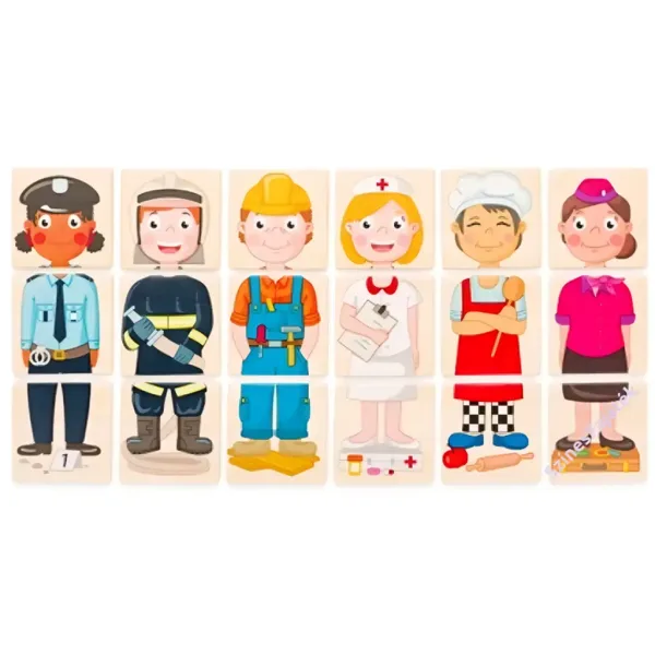 Puzzle in legno con professioni - Woodyland immagine 2