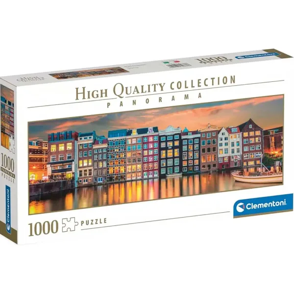 Puzzle panoramico da 1000 pezzi "Colorata Amsterdam" - Clementoni immagine 1