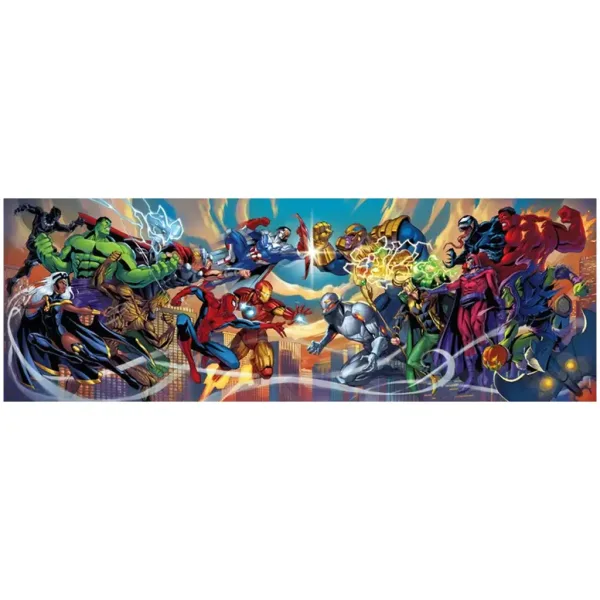 Puzzle panoramico da 1000 pezzi con poster degli eroi Marvel - Clementoni immagine 2