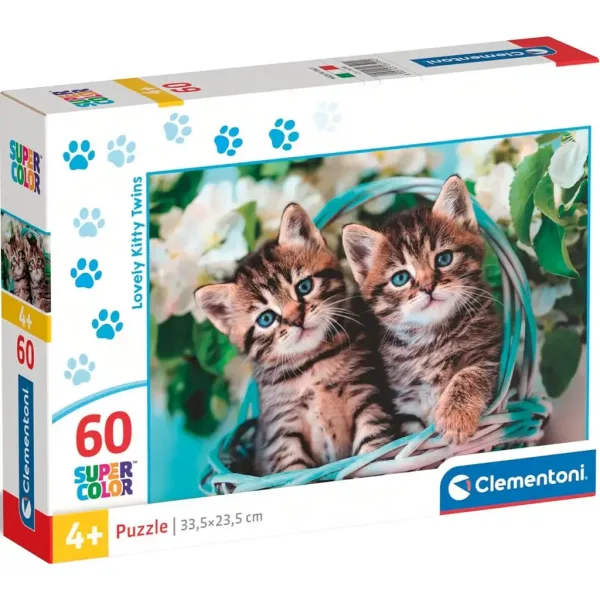 Puzzle supercolor 60 pezzi - Gattini carini - Clementoni immagine 1