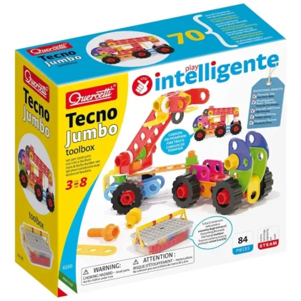 Quercetti: Set di costruzioni Tecno Jumbo macchine da lavoro, 84 pezzi immagine 5