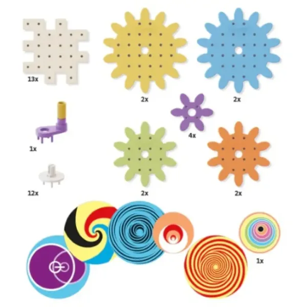 Quercetti: Set di ingranaggi Play Eco Kaleido 38 pezzi immagine 2