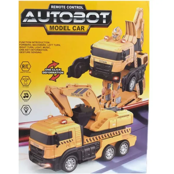 RC Autobot Titan telecomandato robot trasformabile gru camion 27MHz 26cm immagine 7