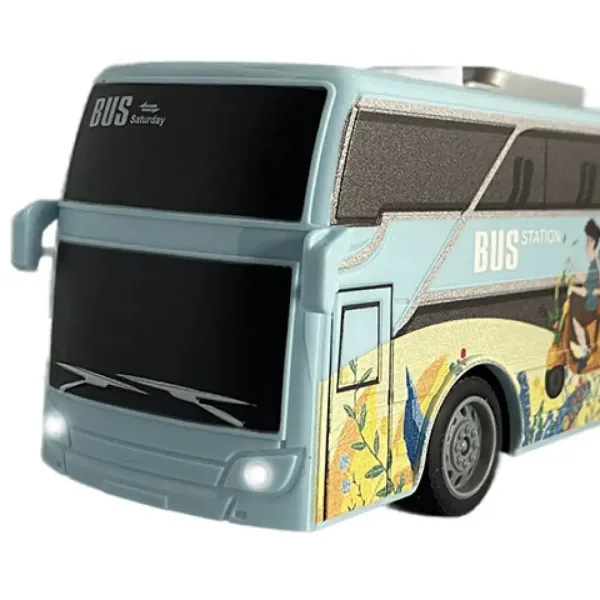 RC Autobus da Viaggio Cittadino con Telecomando e Luci 27MHz in Scala 1/32 25cm immagine 2