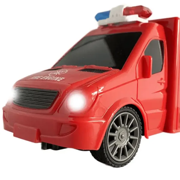 RC Autobus dei Pompieri con Telecomando con Effetti di Luce e Suono, Scala 1:18, 20 cm immagine 4