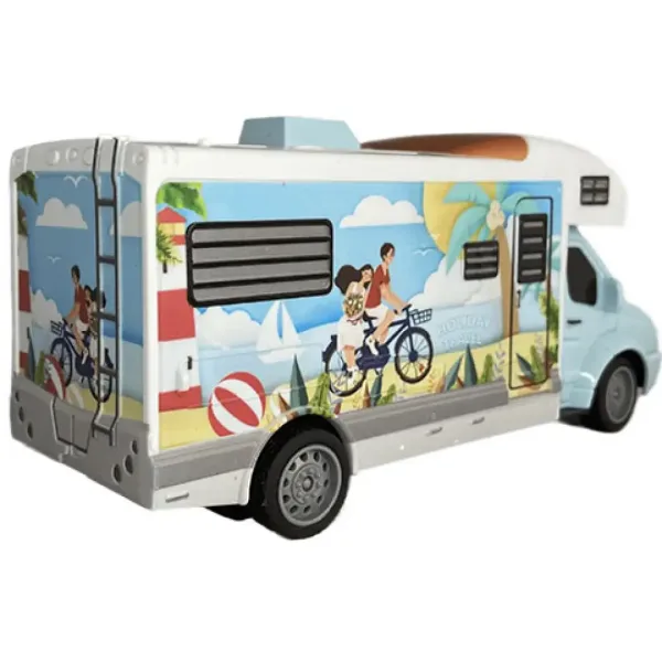RC Camper da viaggio Holiday con luci 27MHz in scala 1/32 20cm immagine 2