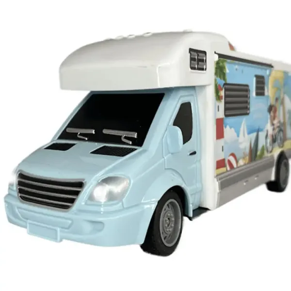 RC Camper da viaggio Holiday con luci 27MHz in scala 1/32 20cm immagine 3