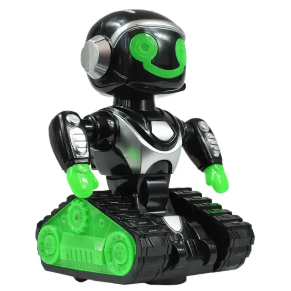 RC MacroBot interattivo con telecomando nero-verde con luci e suoni 20cm immagine 3