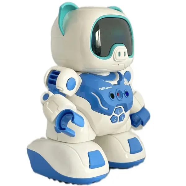 RC Maialino robot interattivo danzante con telecomando, effetti luminosi e sonori, 20 cm immagine 3