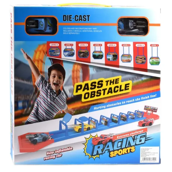 Racing Sports: Set di pista da corsa Extreme Challenge con ostacoli e 2 macchinine. immagine 1