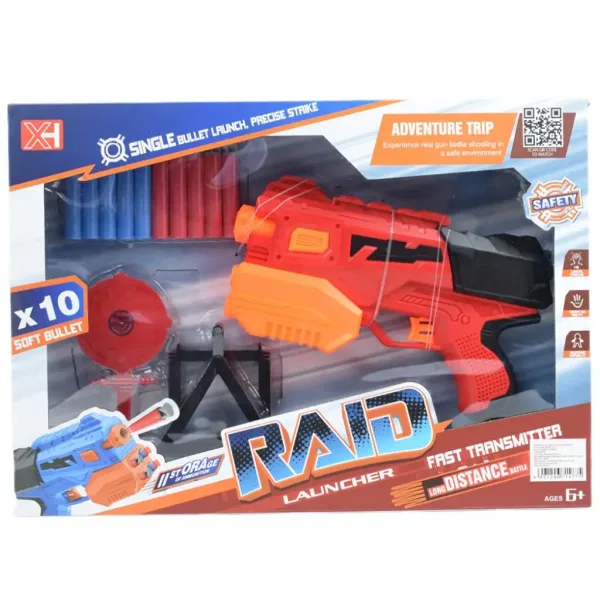 Raid Launcher: Lanciatore manuale di spugne con bersaglio e proiettili 26cm immagine 10