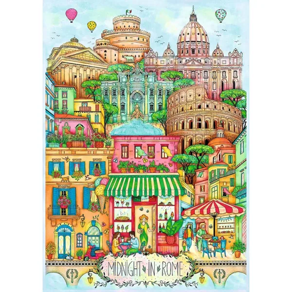 Roma a mezzanotte puzzle Premium Plus Quality da 1000 pezzi - Trefl immagine 2
