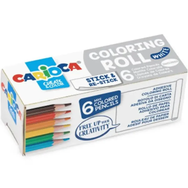 Rullo colorante autoadesivo con 6 mini matite - Carioca immagine 1