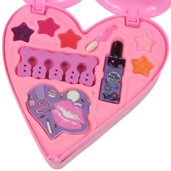S&Lí Cosmetics: Palette di trucco e unghie premium in una scatola a tre livelli a forma di cuore immagine 4