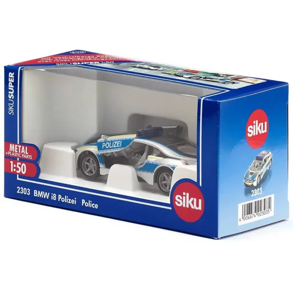 SIKU BMW i8 Polizia auto giocattolo 1/50 immagine 5