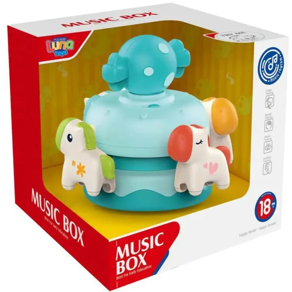 Scatola musicale di colore blu immagine 1