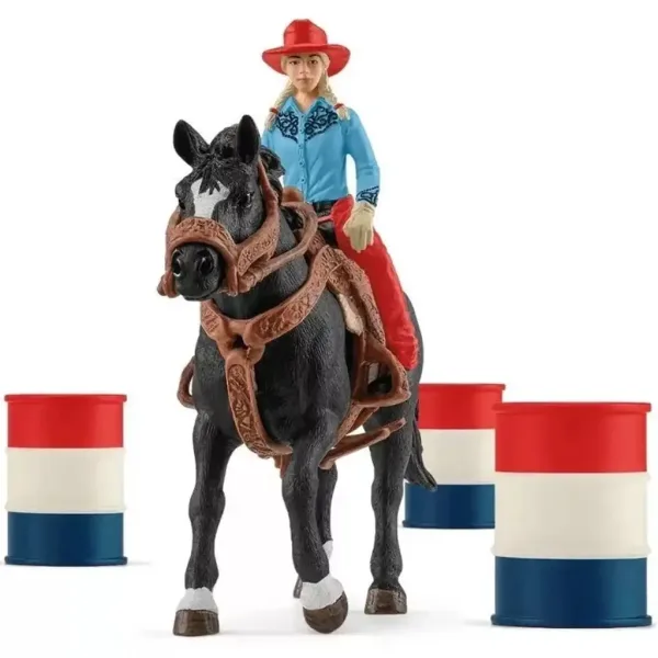 Schleich: Farm World - Set da gioco corsa con barili con cowgirl (42576) immagine 2