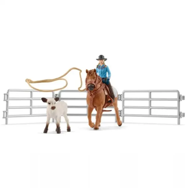 Schleich: Farm World - Set da gioco gara di lazo con cowgirl (42577) immagine 2