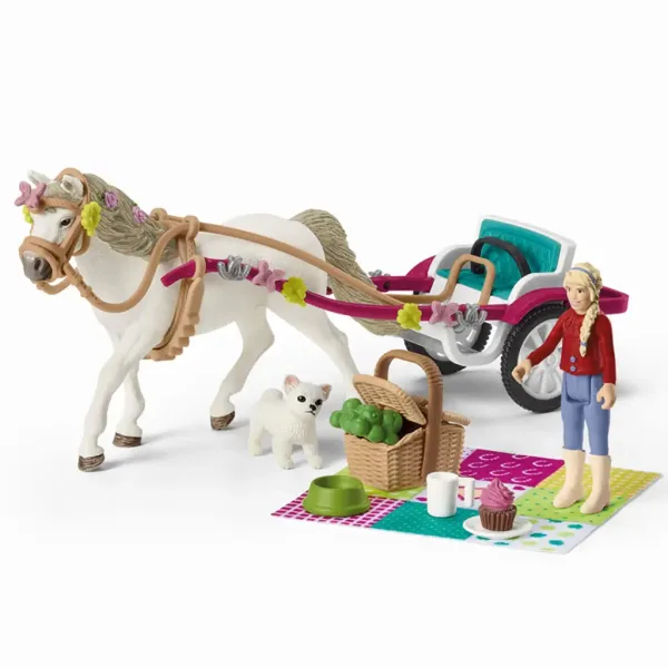 Schleich: Horse Club - Set da gioco carrozza per spettacolo equestre con picnic (42467) immagine 2