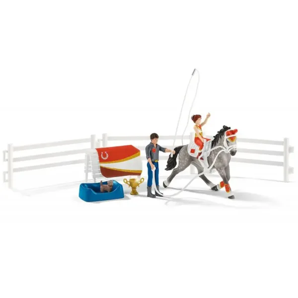 Schleich: Horse Club - Set da gioco di volteggio di Mia (42443) immagine 2