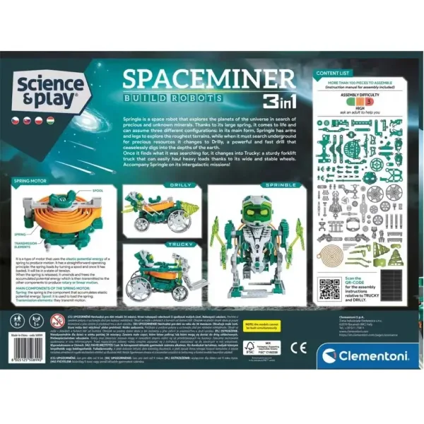 Science & Play: 3 in 1 robot minerario spaziale costruibile - Clementoni immagine 5