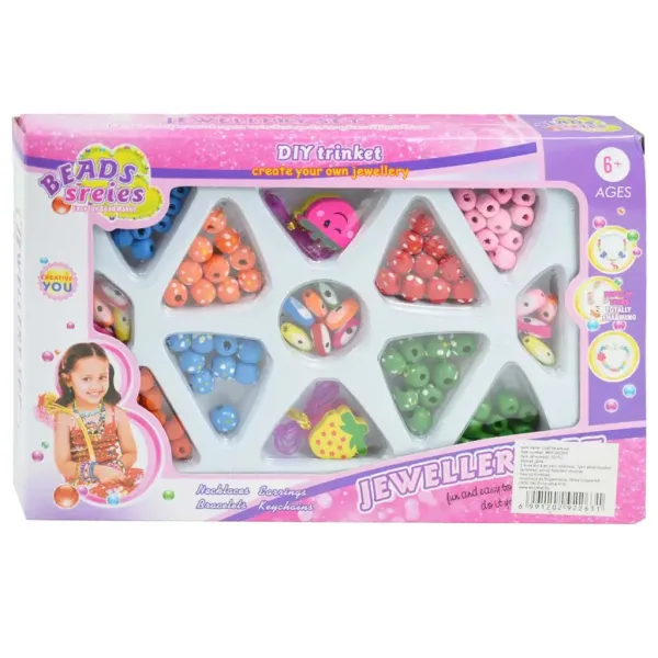 Serie Perline: Set di gioielli con oltre 200 perline colorate a pois immagine 1