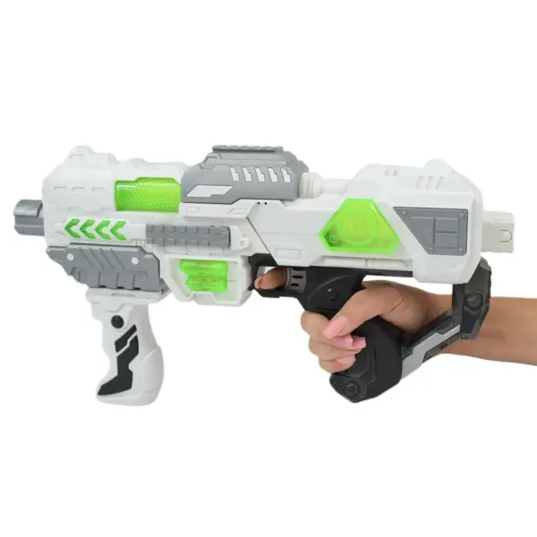 Serie Spaziale: Arma spaziale bianca con supporto, luce e suono 40cm immagine 4