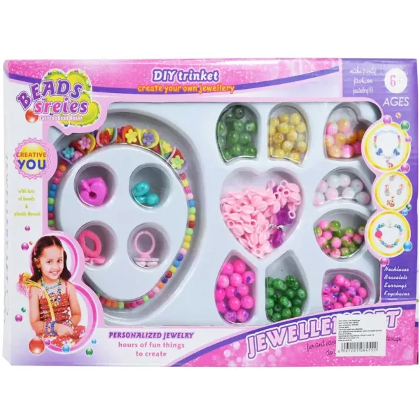 Serie di Perline: Set per Creare Collane e Gioielli con oltre 200 Perline Colorate e Accessori immagine 1
