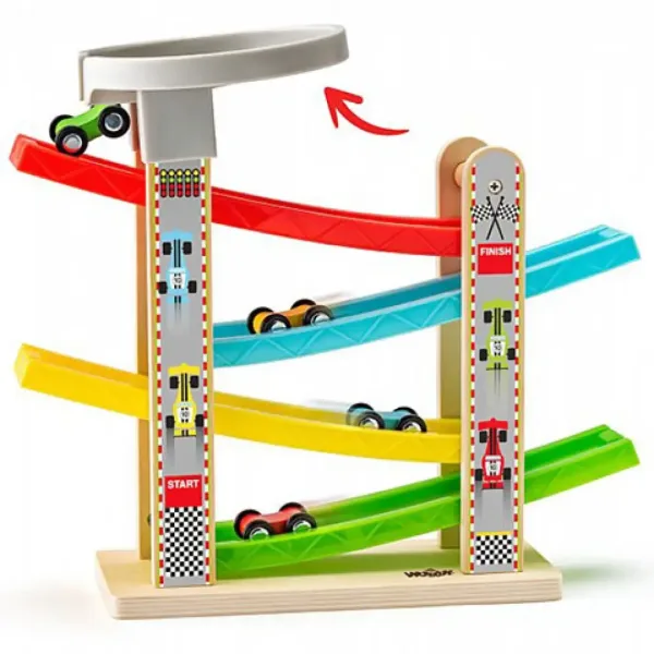 Set autostrada con quattro macchinine - Woodyland immagine 2