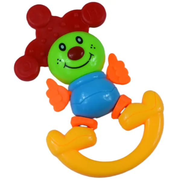 Set da 2 pezzi: sonaglio e massaggiagengive a forma di clown allegro per bebè immagine 3