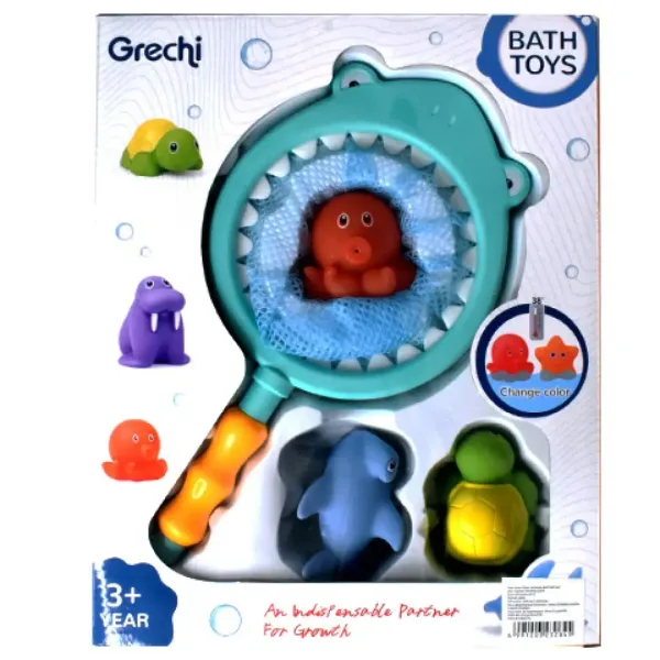 Set da bagno con rete da pesca per squali e animali spruzzatori immagine 2