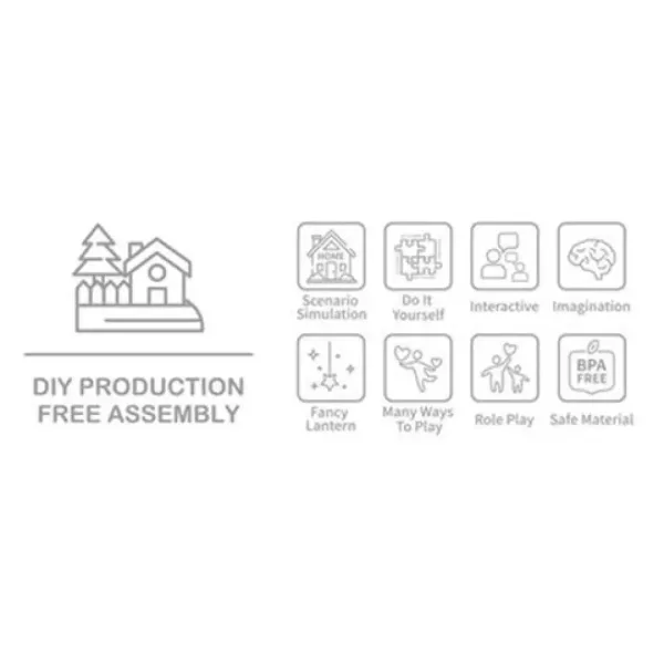 Set da gioco villa dei sogni con mobili e bambole 68x51x39cm immagine 3