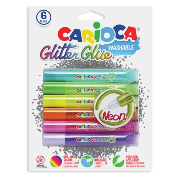 Set decorativo con glitter neon 6 pezzi immagine 1
