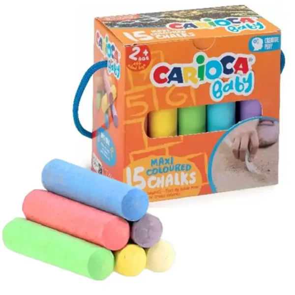 Set di 15 gessetti colorati per asfalto Baby Maxi - Carioca immagine 1