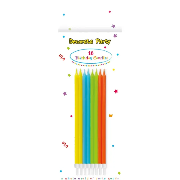 Set di 16 candele di compleanno dai colori vivaci immagine 1