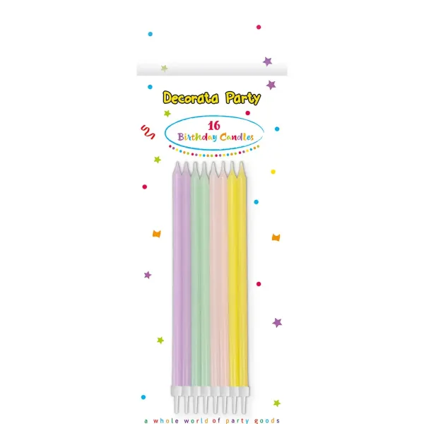Set di 16 candele di compleanno in colori pastello immagine 1
