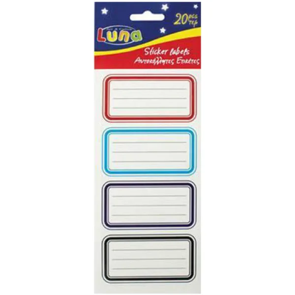 Set di 20 etichette colorate per quaderni immagine 1