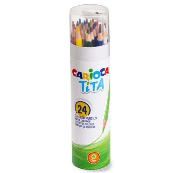 Set di 24 matite colorate Tita in astuccio cilindrico - Carioca immagine 1