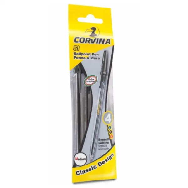 Set di 4 penne a sfera nere Corvina 51 - Carioca immagine 1